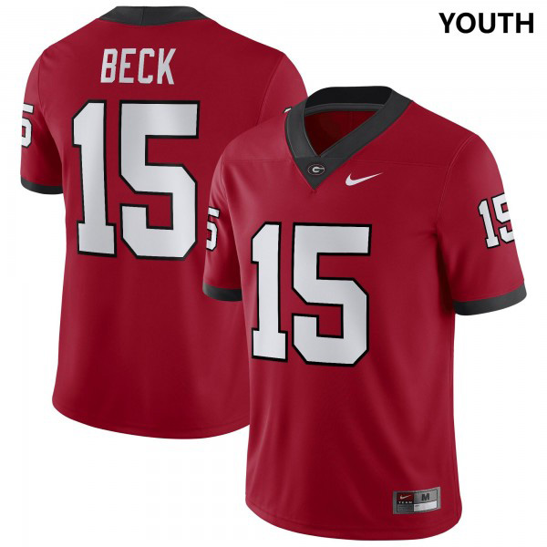 Youth #15 Carson Beck Georgia Bulldogs Football Jersey - Red